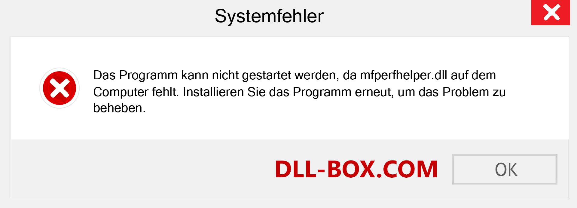 mfperfhelper.dll-Datei fehlt?. Download für Windows 7, 8, 10 - Fix mfperfhelper dll Missing Error unter Windows, Fotos, Bildern